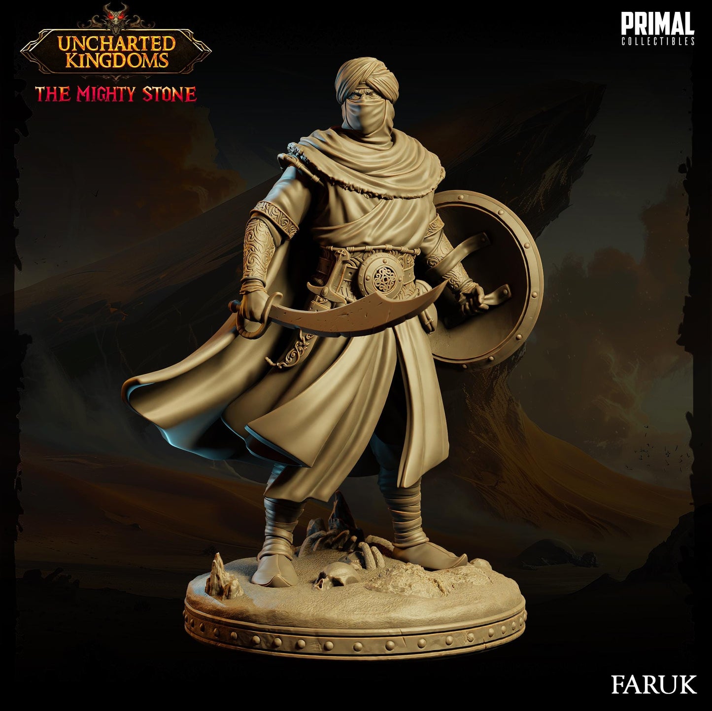 Eastern Warrior Faruk | Primal Collectibles | Compatible with D&D/AoS | Fantasy