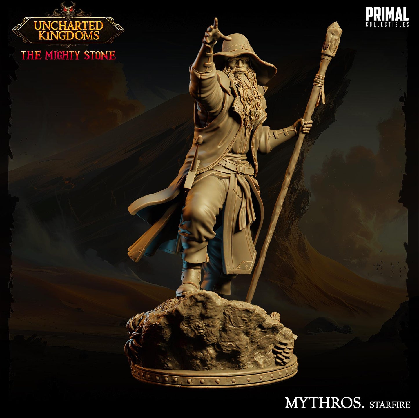 Human Wizard Mythros Starfire | Primal Collectibles | Compatible with D&D/AoS | Fantasy