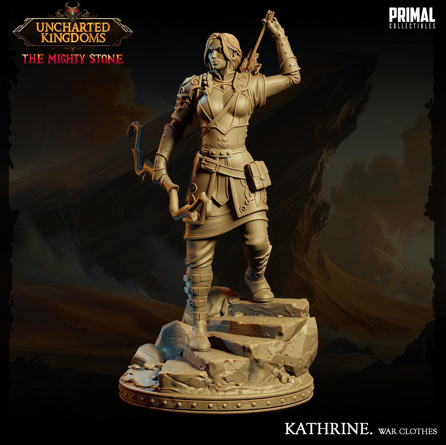 Female Archer Fighter Kathrine | Primal Collectibles | Compatible with D&D/AoS | Fantasy
