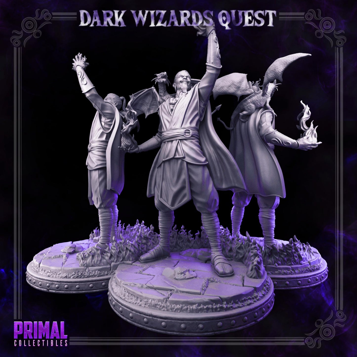 Fire Mage Drago | Primal Collectibles | Compatible with D&D/AoS | Fantasy