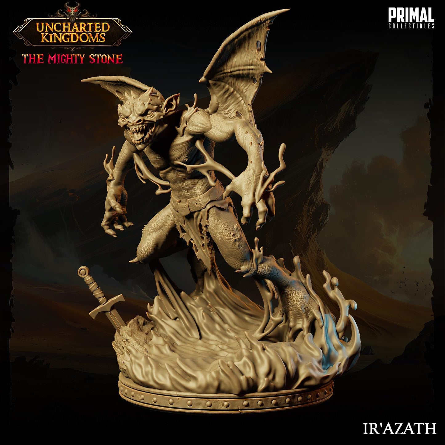 Fire Demon Ir'azath | Primal Collectibles | Compatible with D&D/AoS | Fantasy