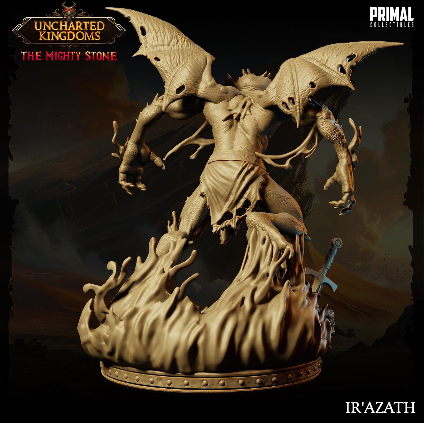 Fire Demon Ir'azath | Primal Collectibles | Compatible with D&D/AoS | Fantasy