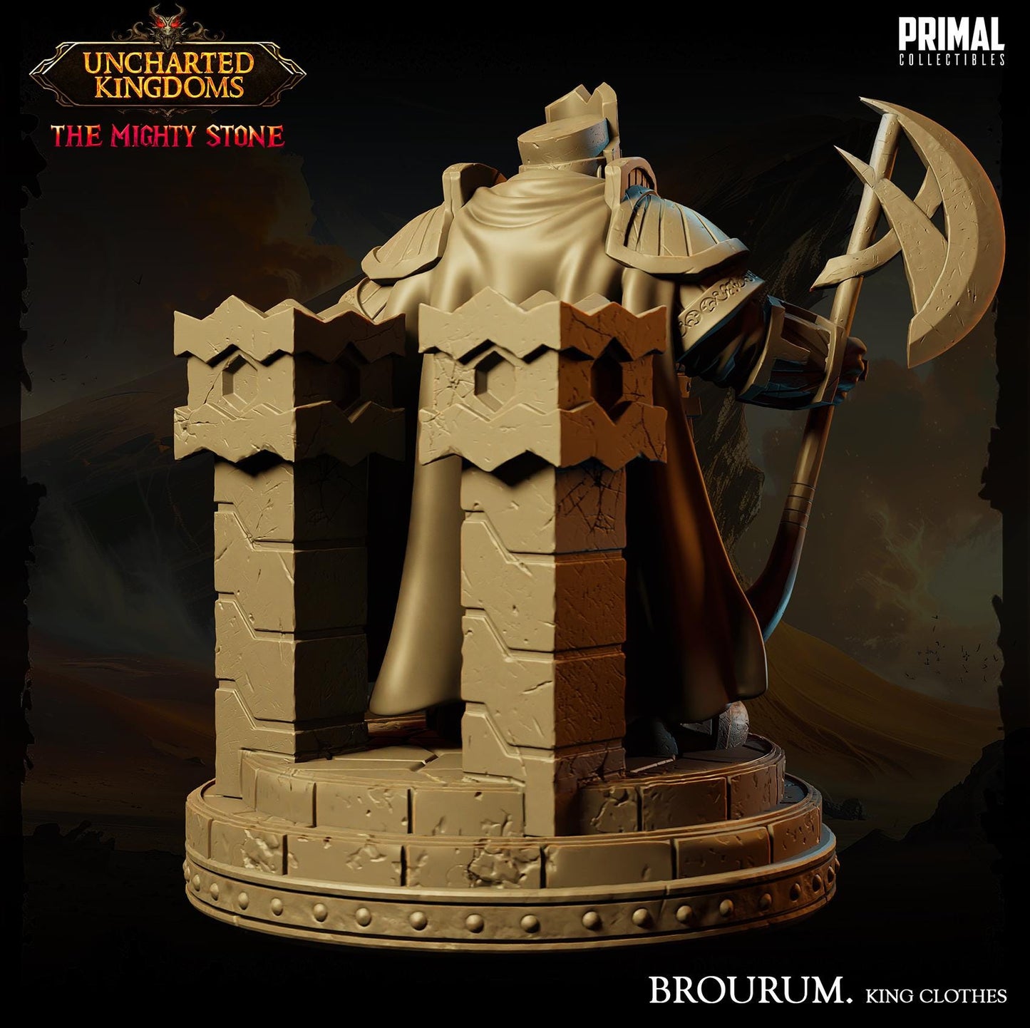 Dwarf King Brourum | Primal Collectibles | Compatible with D&D/AoS | Fantasy