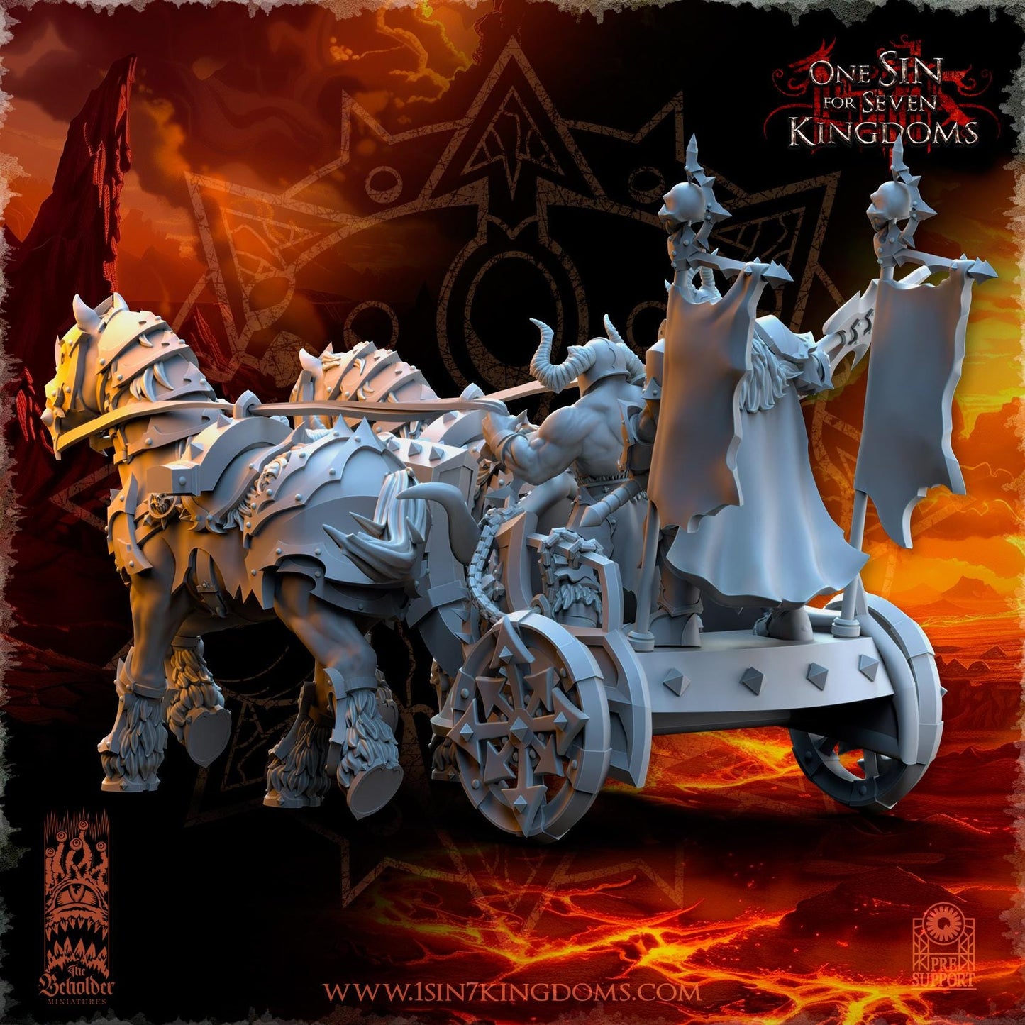 Realms of Mayhem Deathbringer Chariot | The Beholder Miniatures | Compatible with D&D/AoS | Fantasy | Tabletop RPG