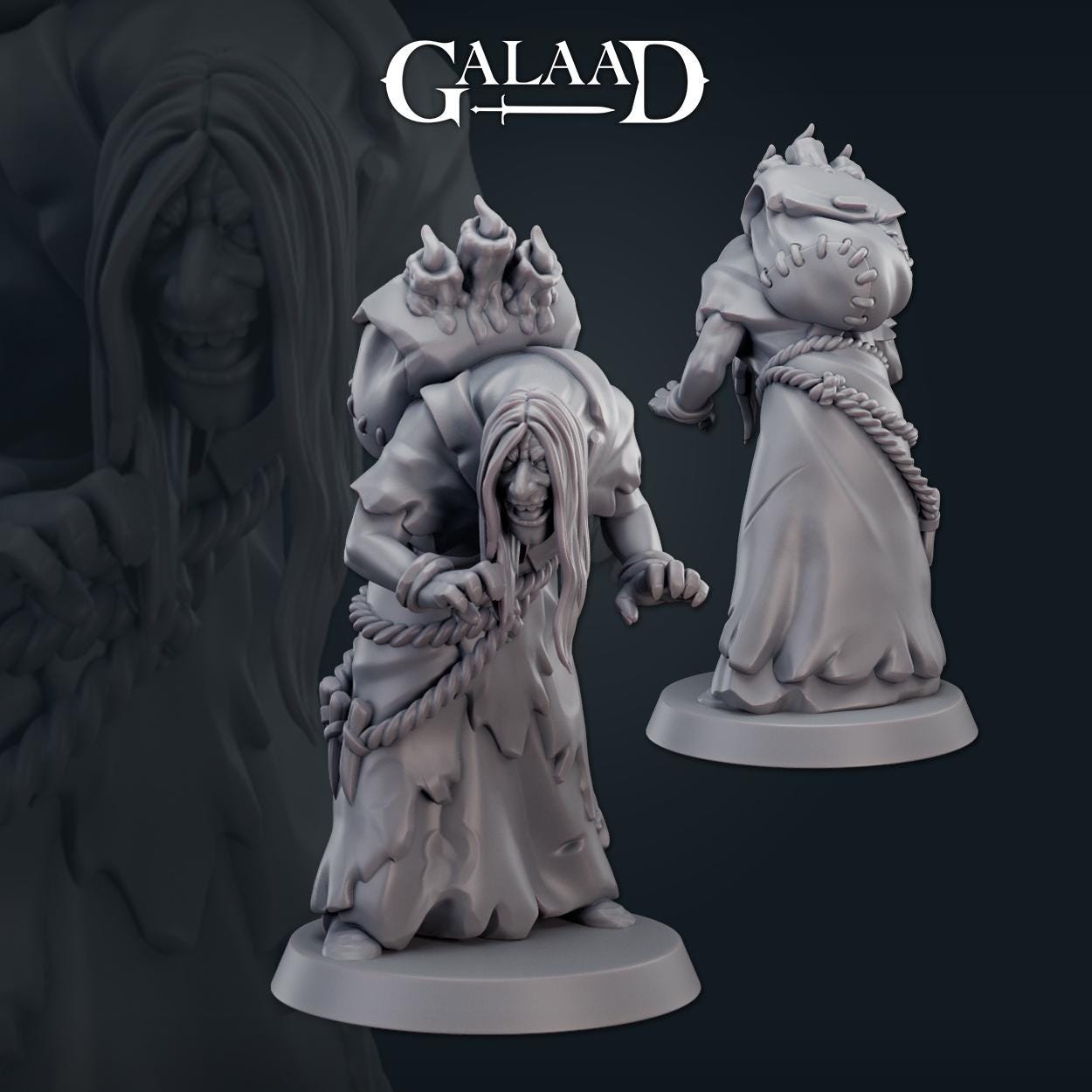 Female Crone Witch | Galaad Miniatures | Compatible with D&D/AoS | Fantasy | Tabletop RPG
