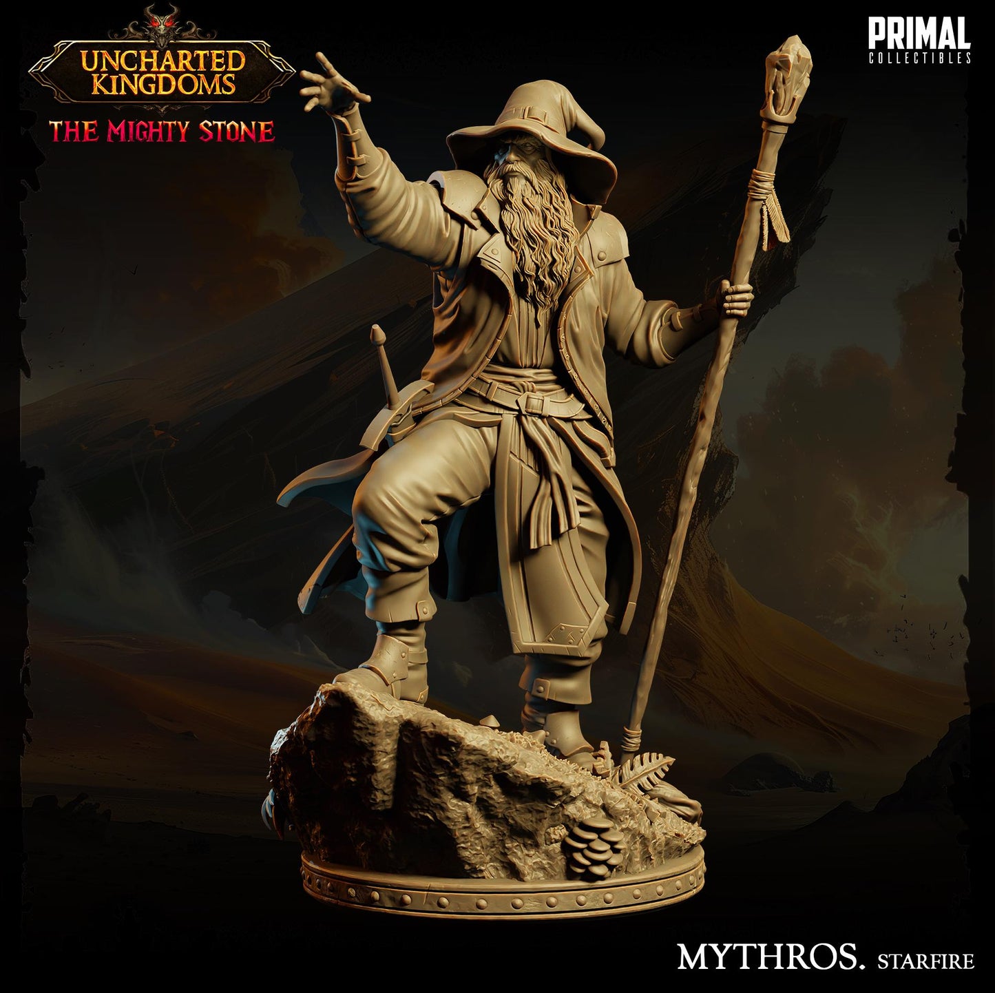 Human Wizard Mythros Starfire | Primal Collectibles | Compatible with D&D/AoS | Fantasy