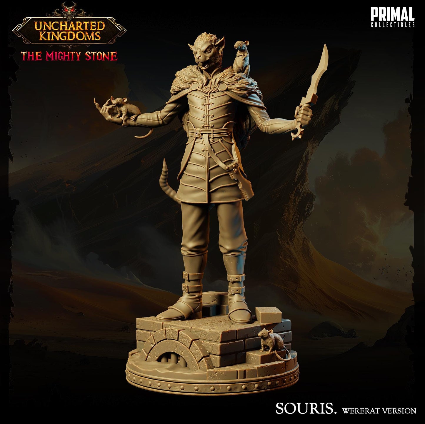 Wererat Ratman Souris | Primal Collectibles | Compatible with D&D/AoS | Fantasy