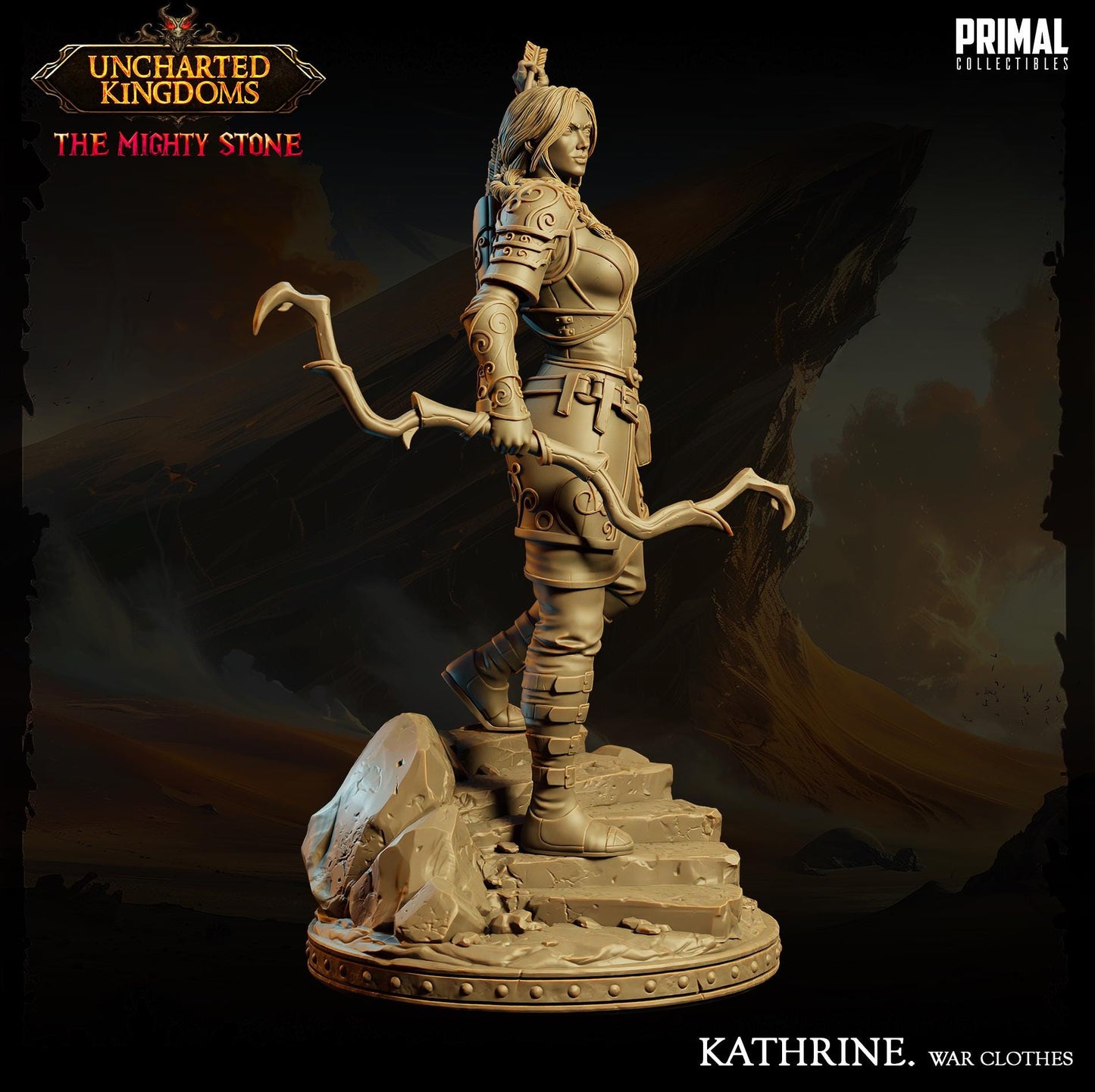 Female Archer Fighter Kathrine | Primal Collectibles | Compatible with D&D/AoS | Fantasy