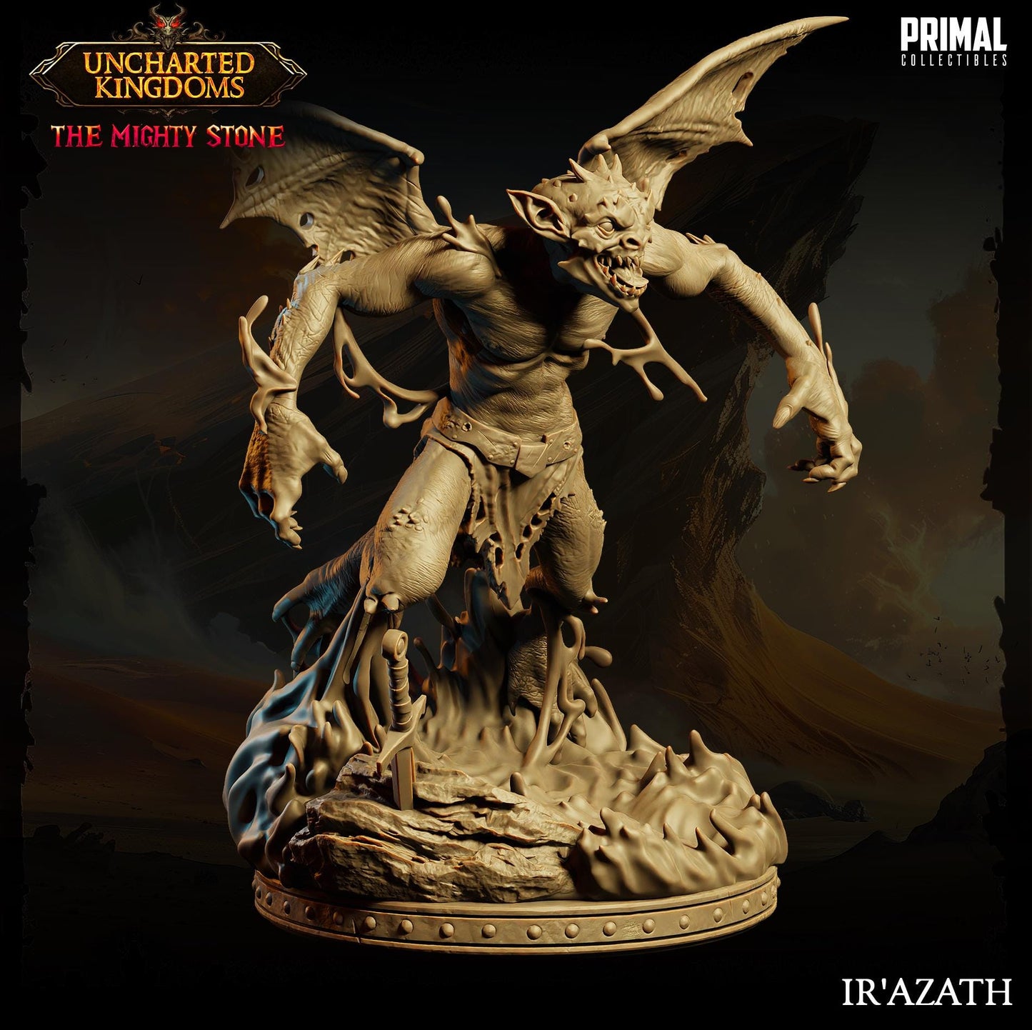 Fire Demon Ir'azath | Primal Collectibles | Compatible with D&D/AoS | Fantasy
