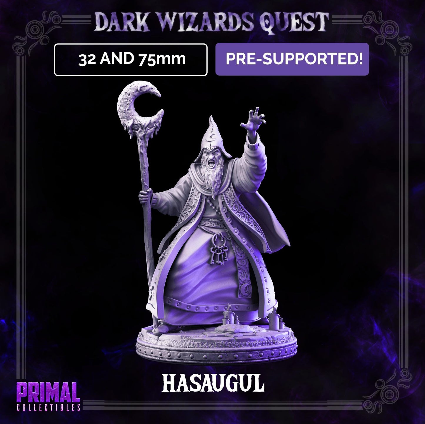 High Mage Hasaugul | Primal Collectibles | Compatible with D&D/AoS | Fantasy