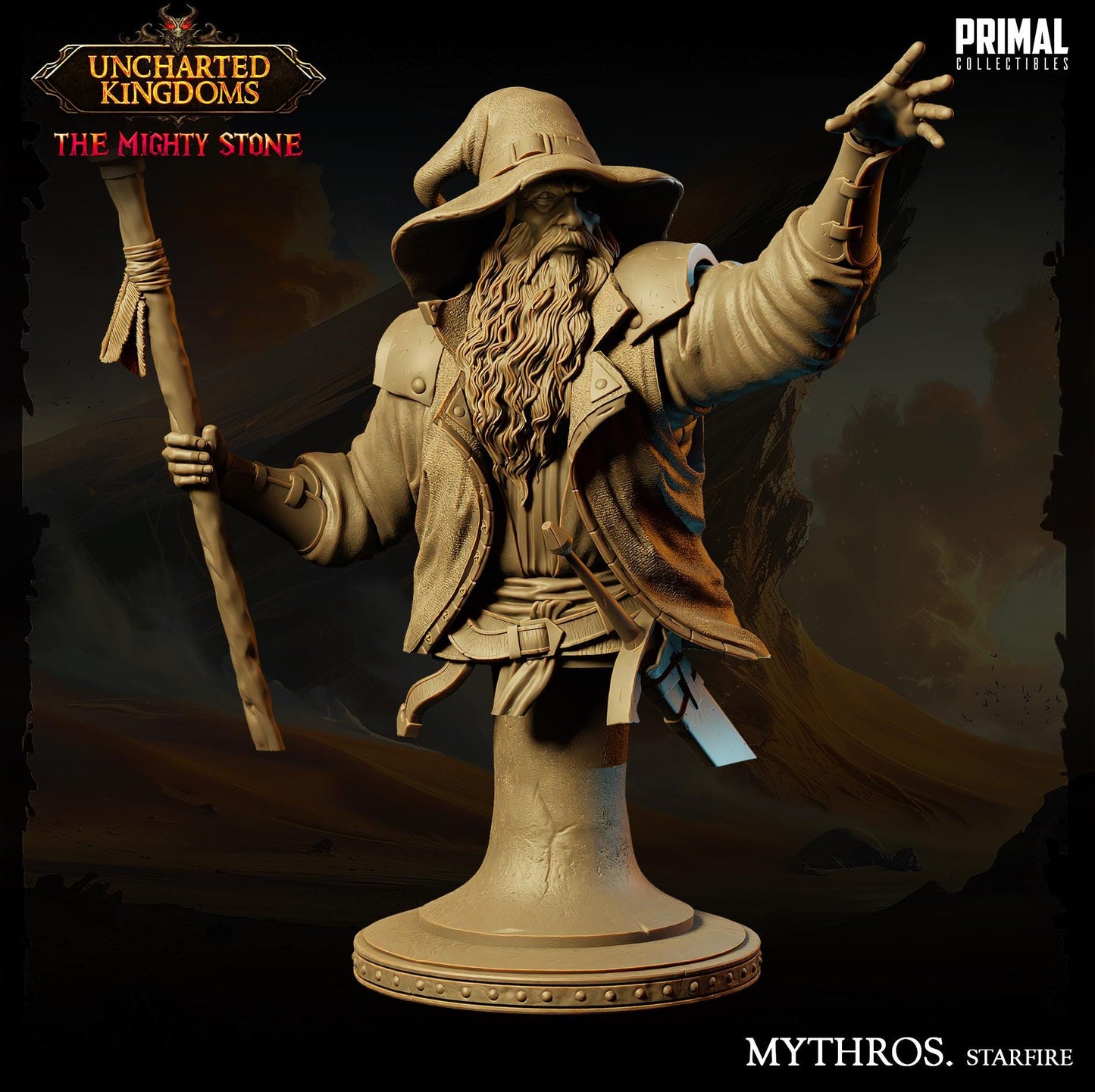 Wizard Mythros Starfire Bust | Primal Collectibles | Compatible with D&D/AoS | Fantasy