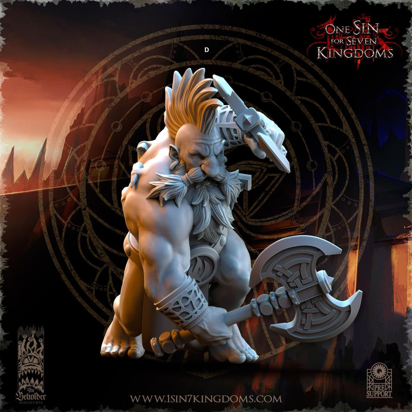 Dwarven Kingdoms Molten Core Slayers with Dual Axes | The Beholder Miniatures | Compatible with D&D/AoS | Fantasy | Tabletop RPG