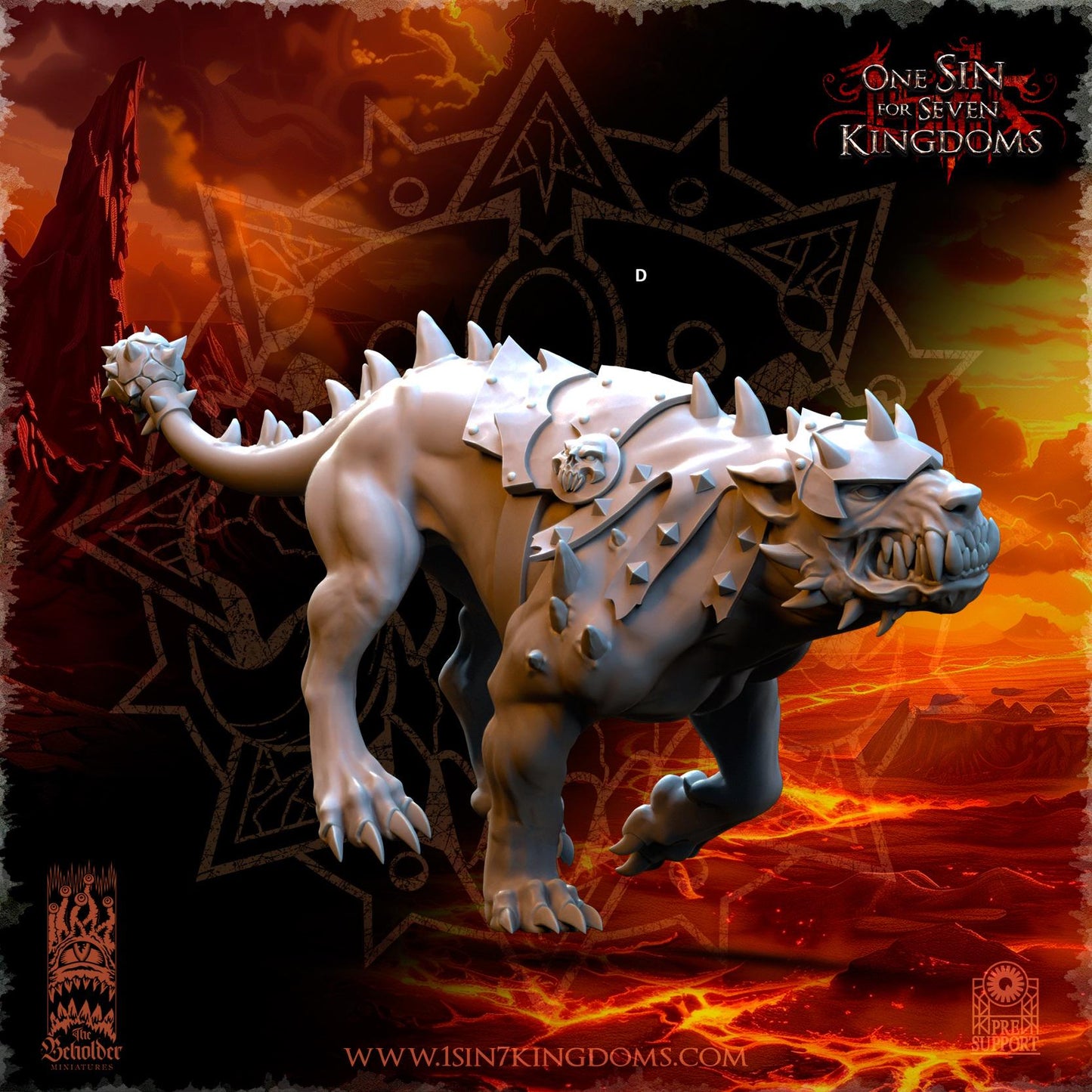 Realms of Mayhem Armored Hell hounds | The Beholder Miniatures | Compatible with D&D/AoS | Fantasy | Tabletop RPG