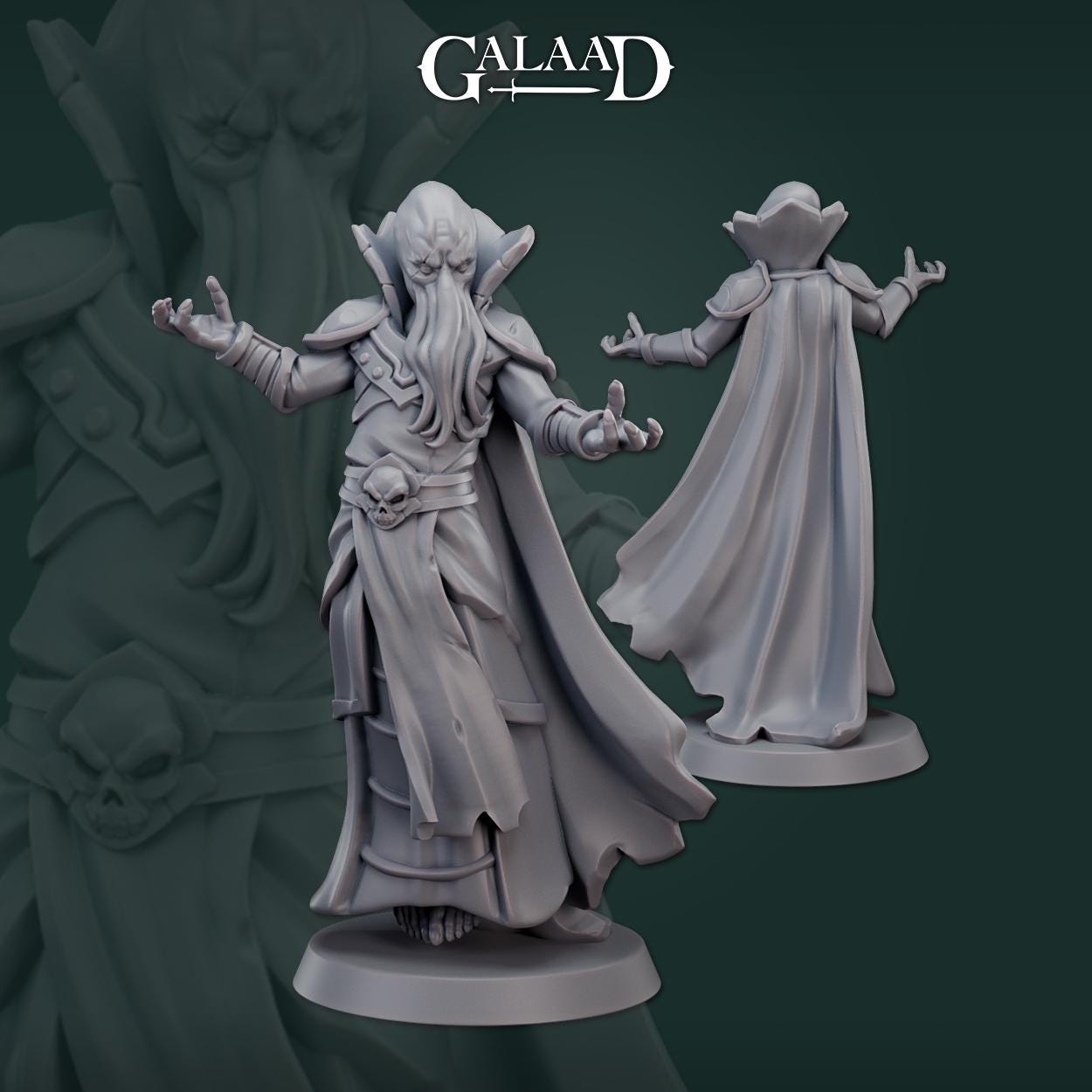 Mindflayer Caster | Galaad Miniatures | Compatible with D&D/AoS | Fantasy | Tabletop RPG