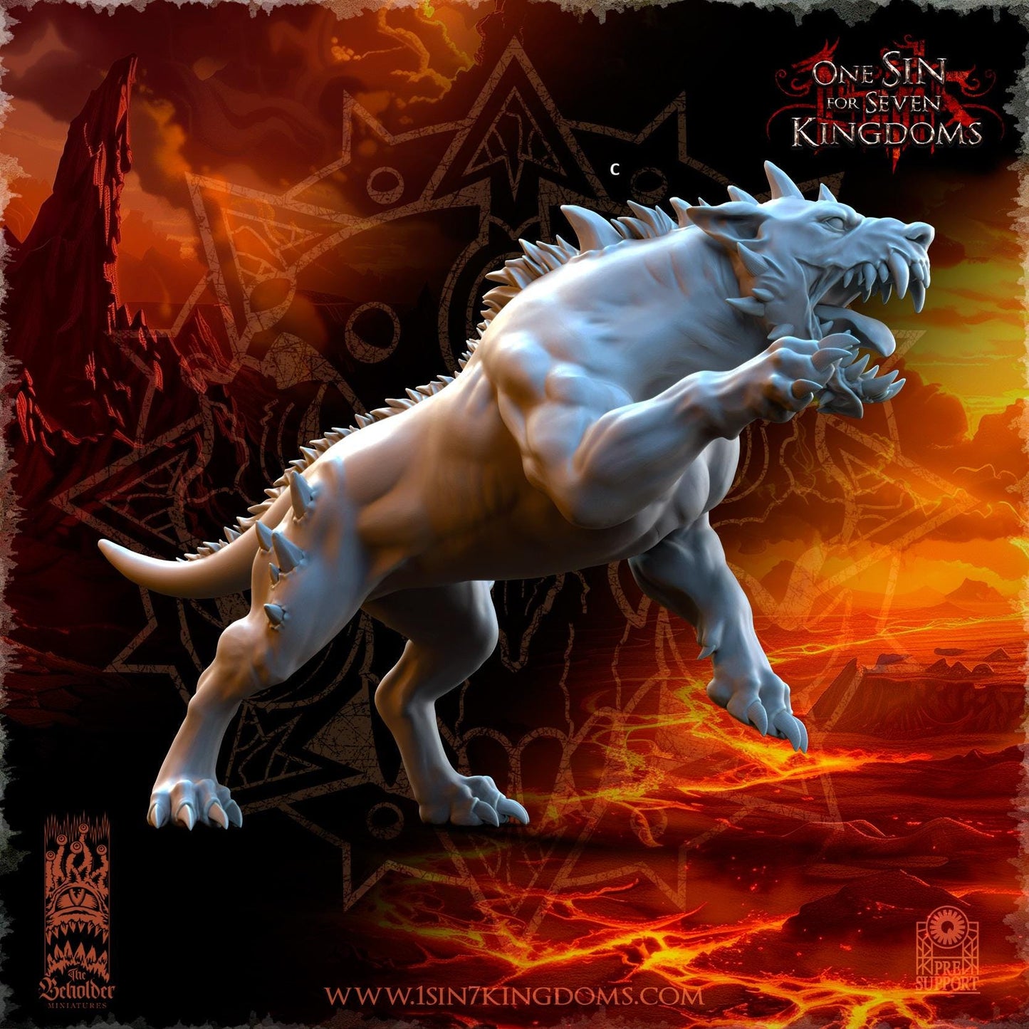 Realms of Mayhem Hell hounds | The Beholder Miniatures | Compatible with D&D/AoS | Fantasy | Tabletop RPG