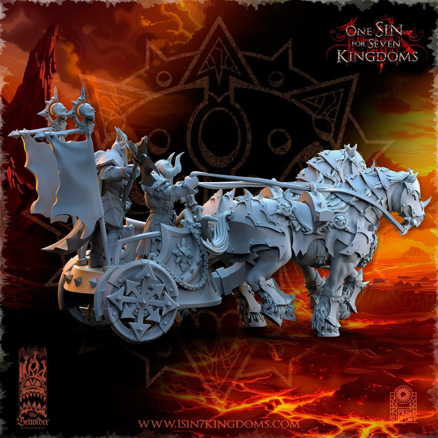 Realms of Mayhem Deathbringer Chariot | The Beholder Miniatures | Compatible with D&D/AoS | Fantasy | Tabletop RPG
