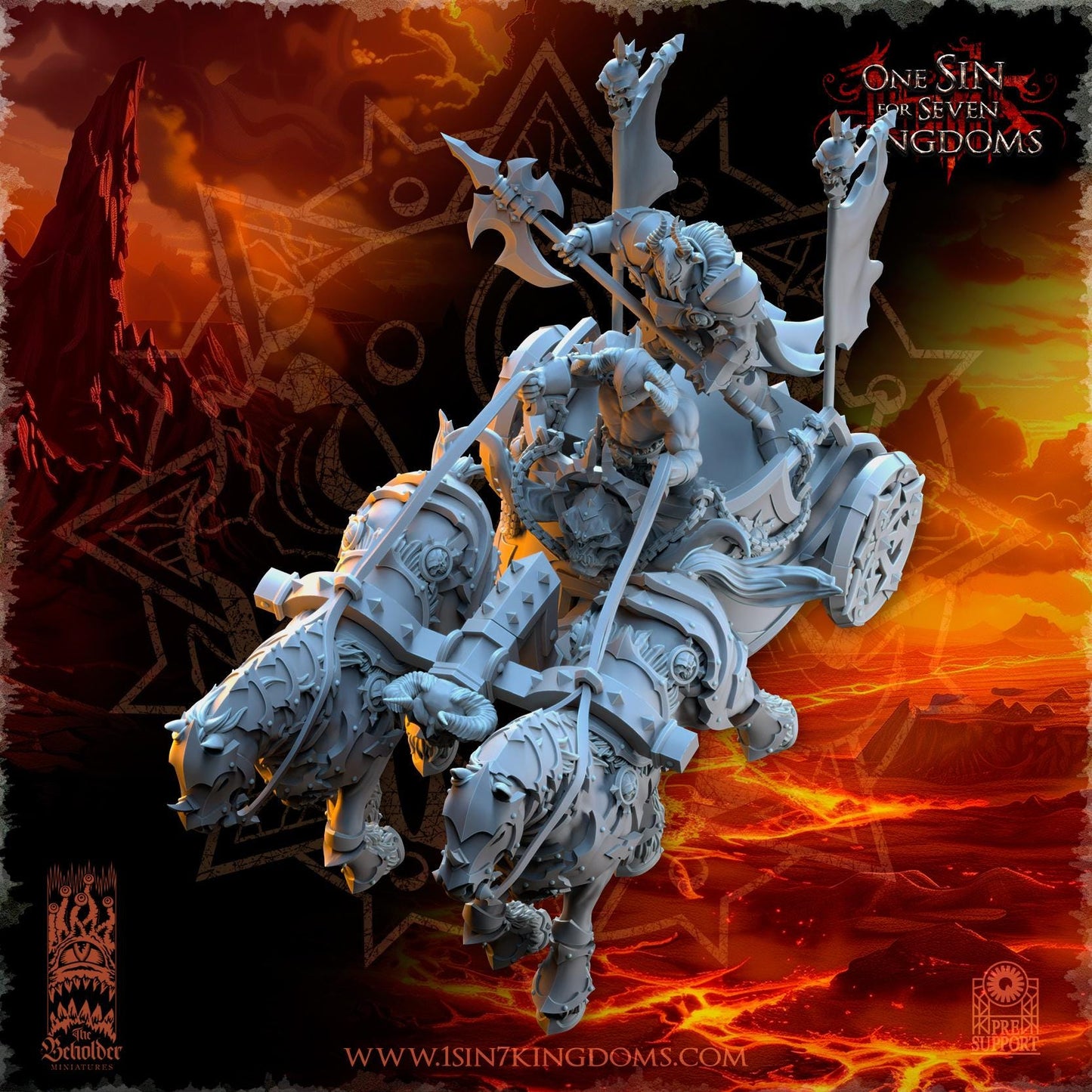 Realms of Mayhem Deathbringer Chariot | The Beholder Miniatures | Compatible with D&D/AoS | Fantasy | Tabletop RPG
