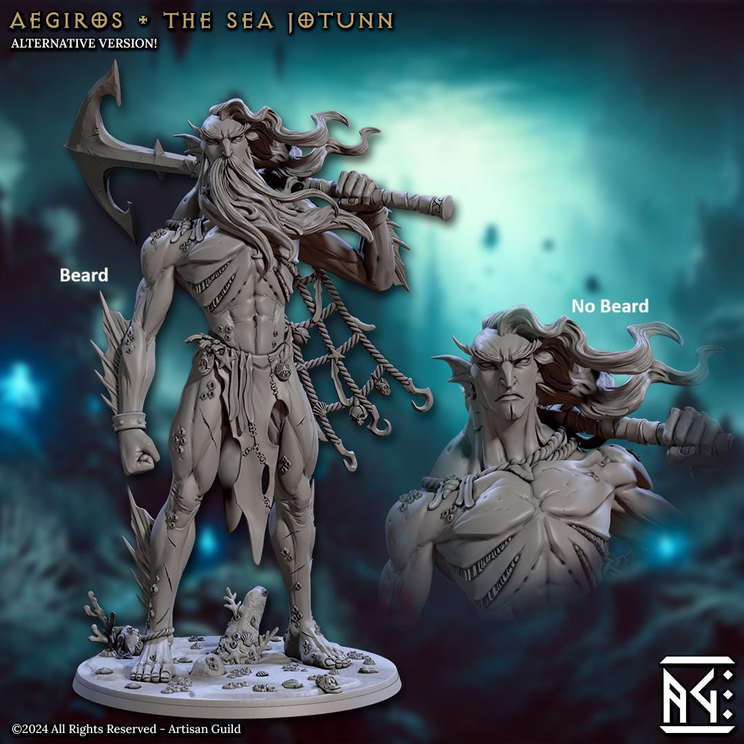 Mirmidon Jotunn Aegiros | Artisan Guild Miniatures | Compatible with D&D/AoS | Fantasy | Tabletop RPG