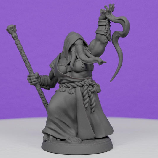 Female Ivory Priest Casting Magic Flames | Artisan Guild Miniatures | Compatible with D&D/AoS | Fantasy | Tabletop RPG