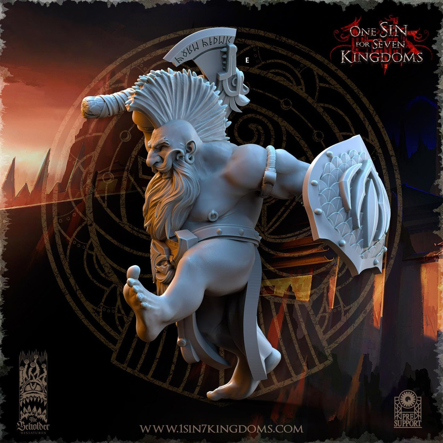 Dwarven Kingdoms Molten Core Slayers with Axe and Shield | The Beholder Miniatures | Compatible with D&D/AoS | Fantasy | Tabletop RPG