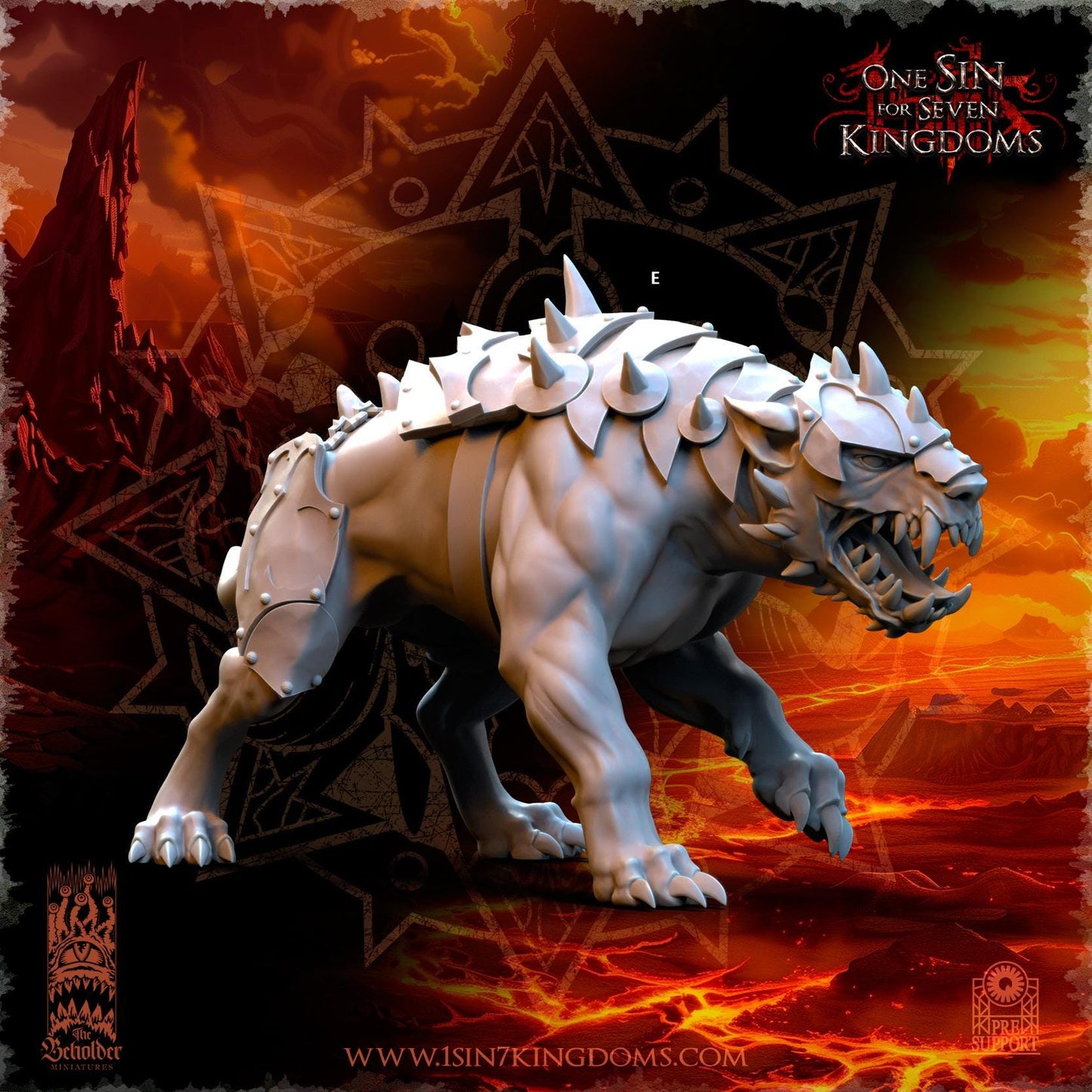 Realms of Mayhem Armored Hell hounds | The Beholder Miniatures | Compatible with D&D/AoS | Fantasy | Tabletop RPG