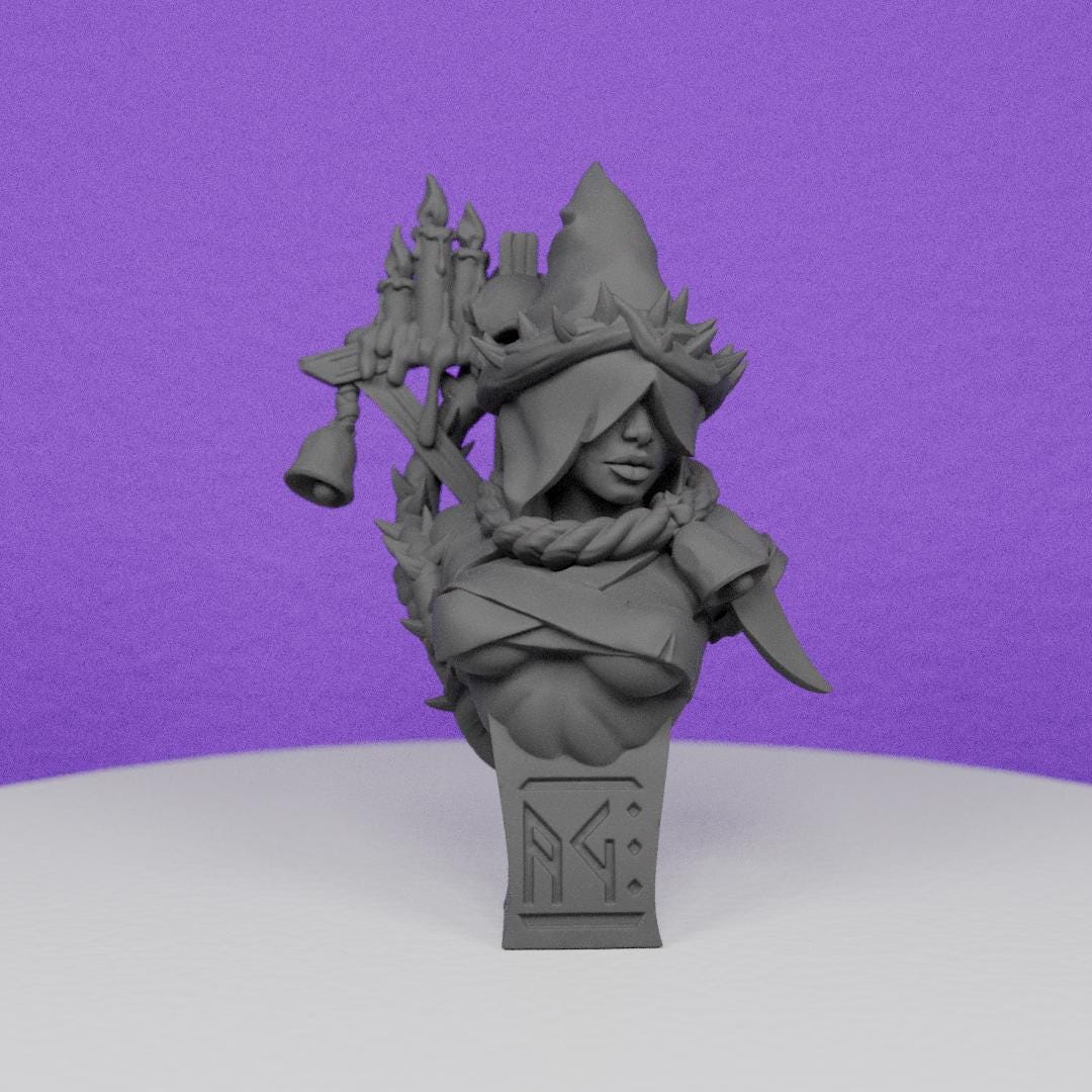 Blasphemia Pinup Cultist Bust | Artisan Guild | Compatible with D&D/AoS | Fantasy