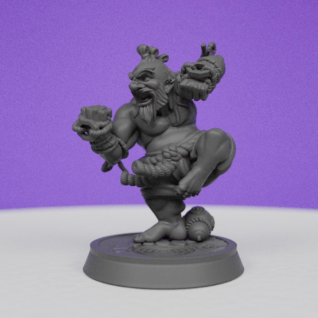 Eternal Dwarf Monk Brom Stonelegs | CastnPlay | Compatible with D&D/AoS | Fantasy | Tabletop RPG