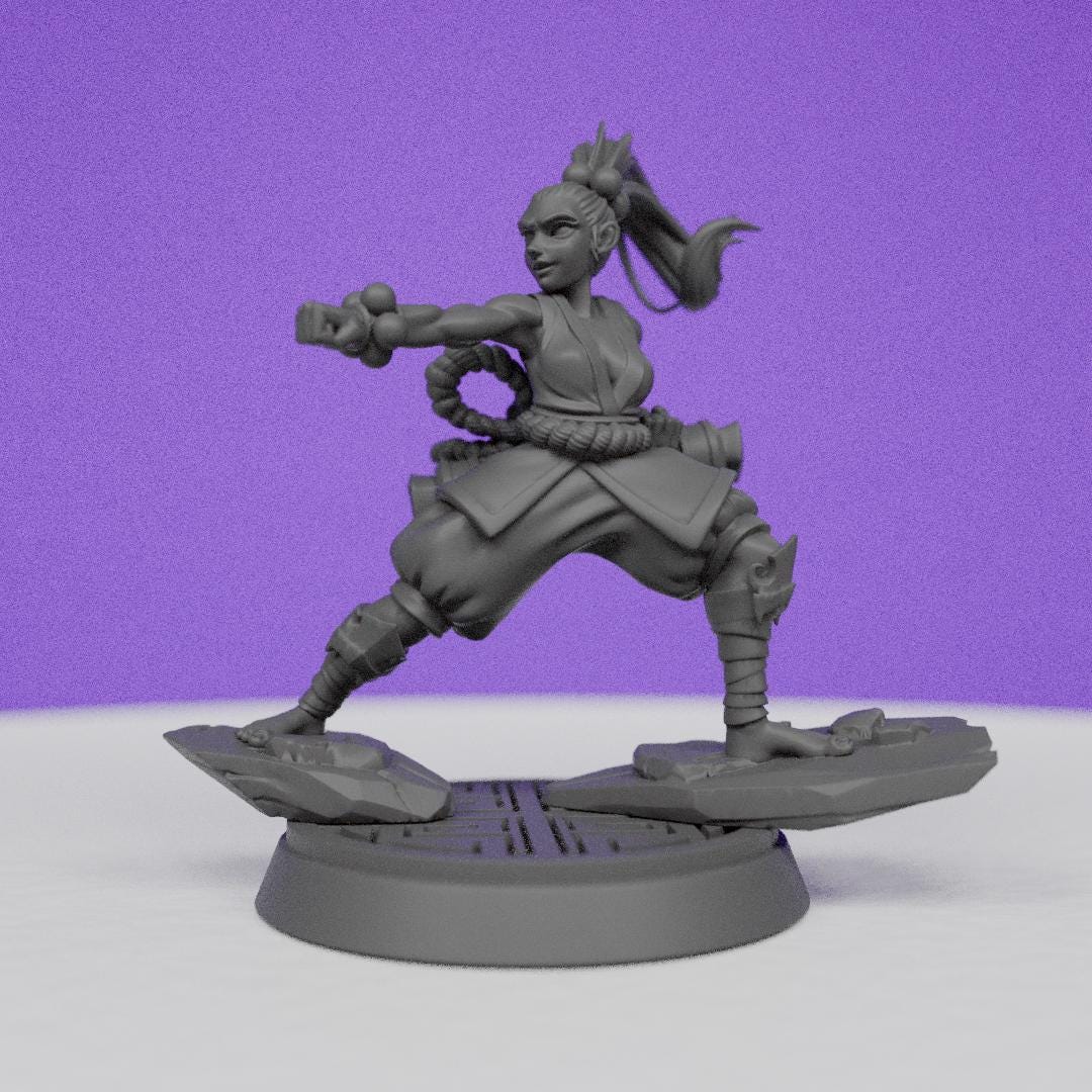 Eternal Shadow Monk Lira | CastnPlay | Compatible with D&D/AoS | Fantasy | Tabletop RPG