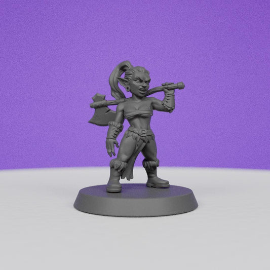 Female Goblin Warrior | Galaad Miniatures | Compatible with D&D/AoS | Fantasy | Tabletop RPG