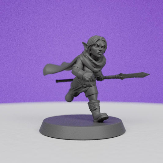 Female Goblin Warrior with Spear | Galaad Miniatures | Compatible with D&D/AoS | Fantasy | Tabletop RPG