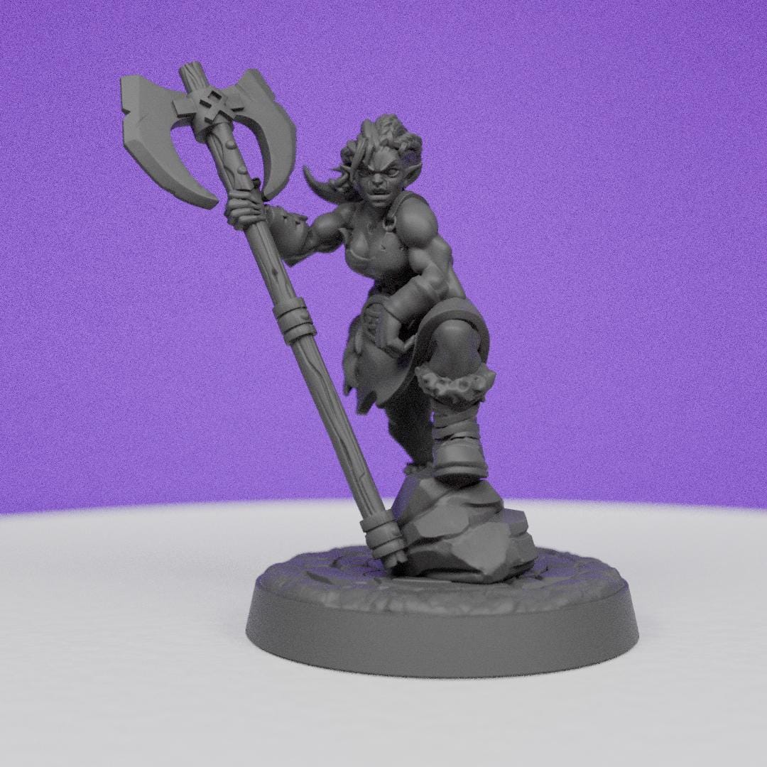 Northwind Vikings Female Orc | CastnPlay | Compatible with D&D/AoS | Fantasy | Tabletop RPG