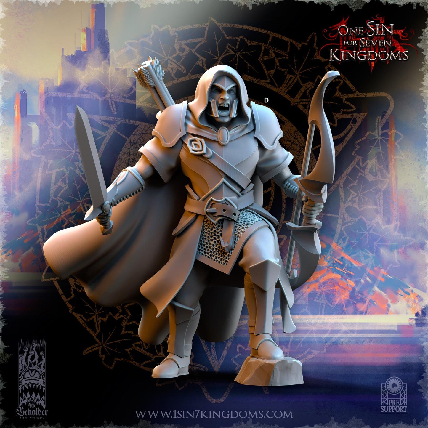 SilverMoor Elf Shades of Ashur Ranger | The Beholder Miniatures | Compatible with D&D/AoS | Fantasy | Tabletop RPG