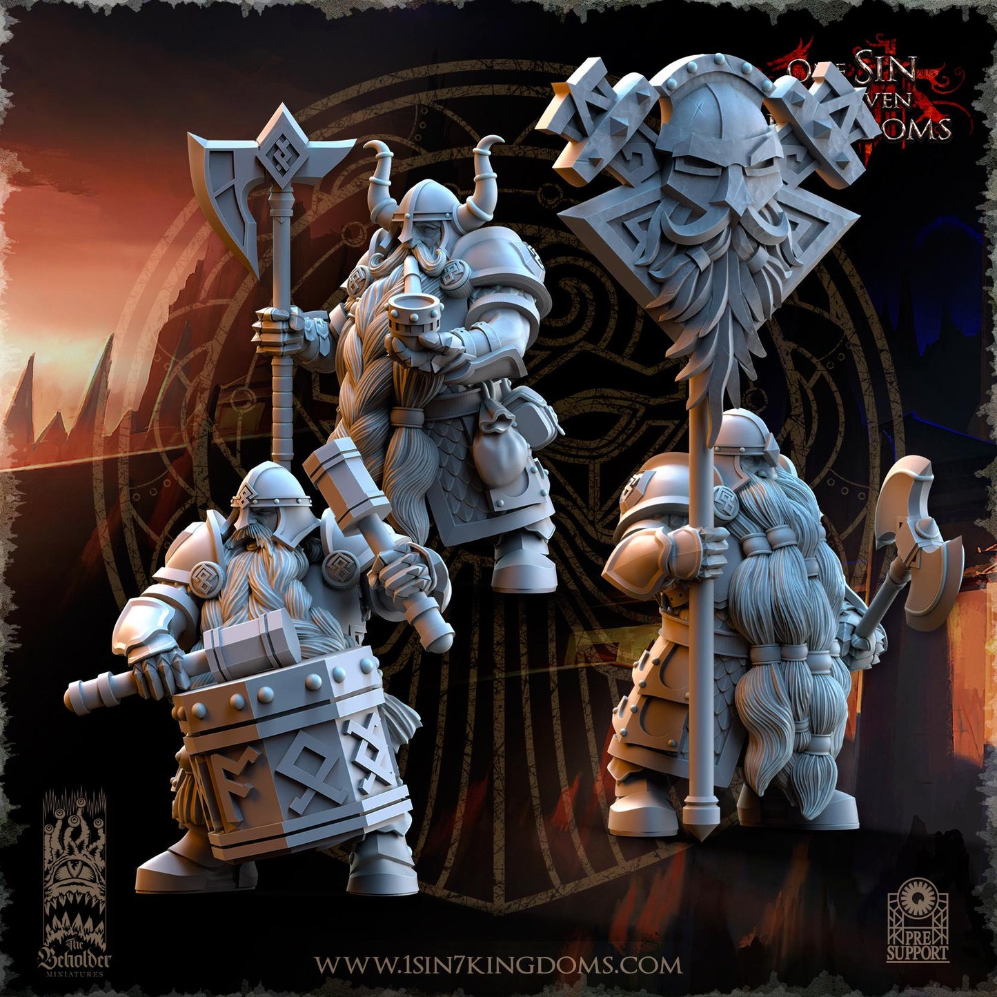 Dwarven Kingdoms Legion of the Ancient Command | The Beholder Miniatures | Compatible with D&D/AoS | Fantasy | Tabletop RPG