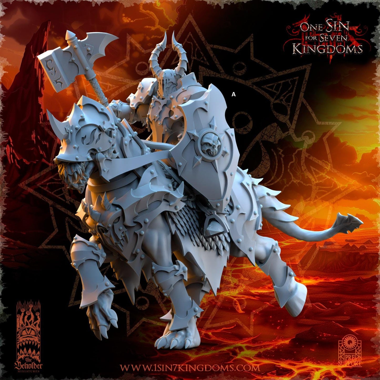 Realms of Mayhem Ascended Knight with Great Weapons | The Beholder Miniatures | Compatible with D&D/AoS | Fantasy | Tabletop RPG