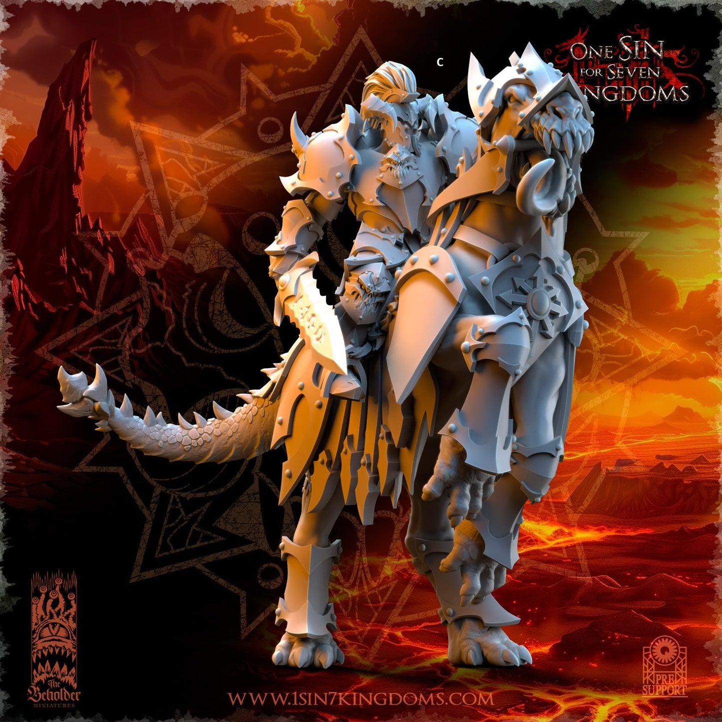 Realms of Mayhem Ascended Knight with Sword and Shield | The Beholder Miniatures | Compatible with D&D/AoS | Fantasy | Tabletop RPG