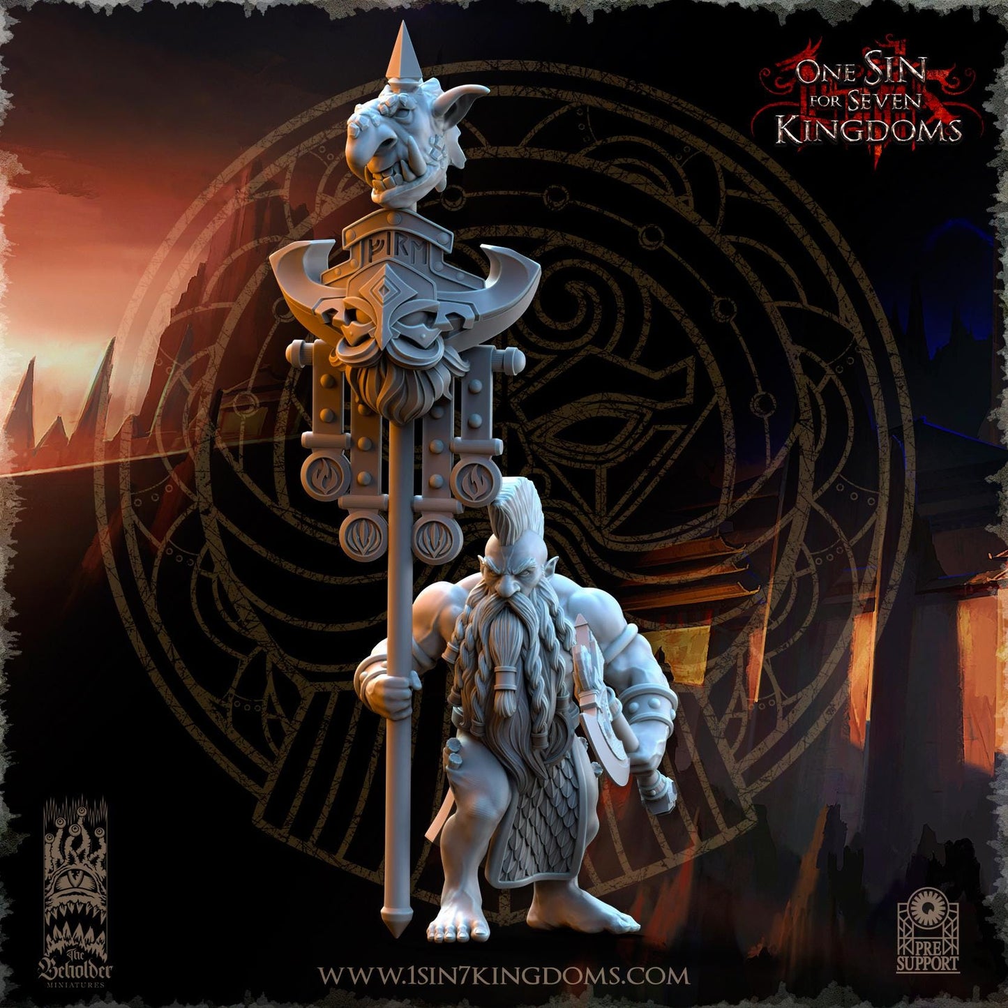Dwarven Kingdoms Cleavers of Molten Core Command | The Beholder Miniatures | Compatible with D&D/AoS | Fantasy | Tabletop RPG