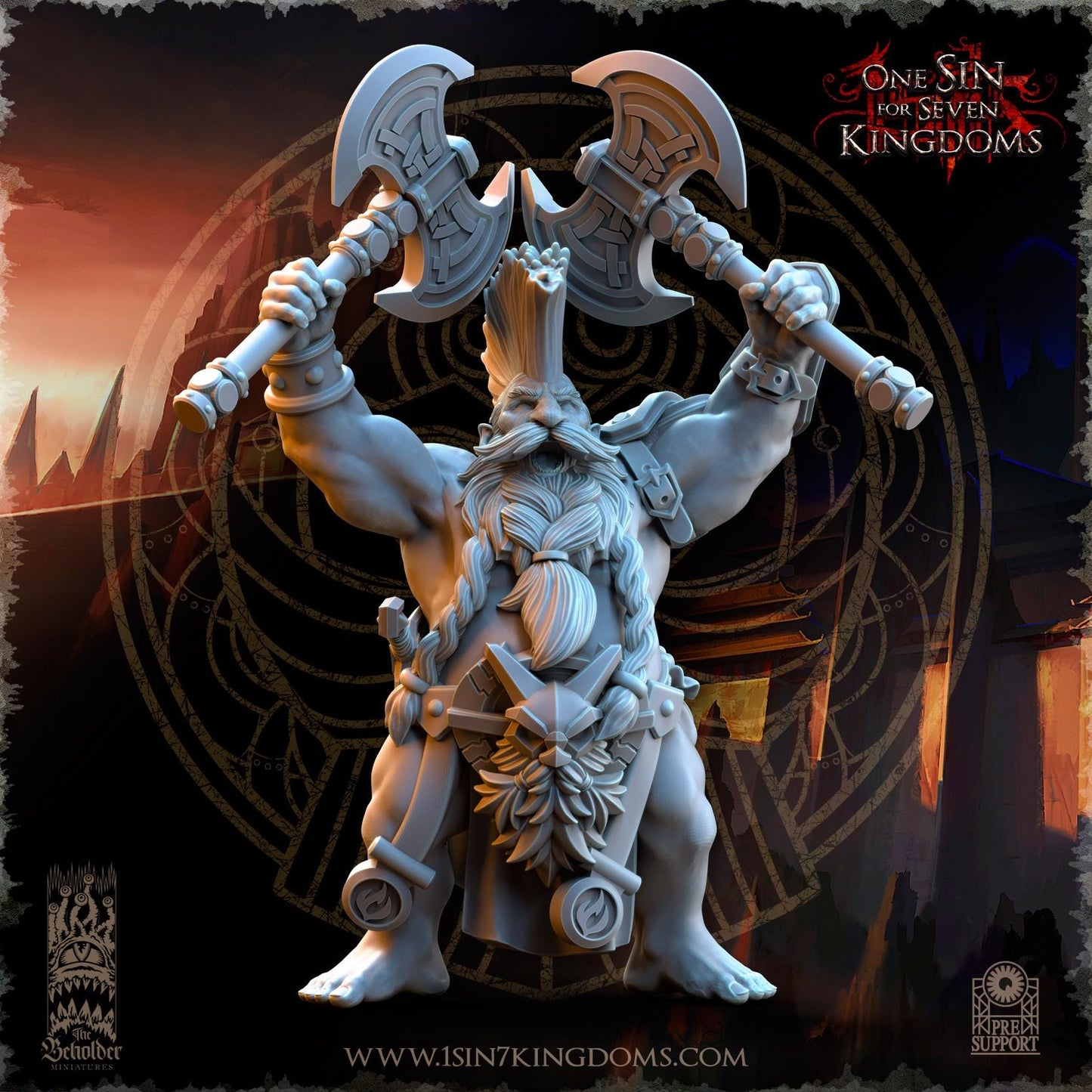 Dwarven Kingdoms Cleavers of Molten Core Command | The Beholder Miniatures | Compatible with D&D/AoS | Fantasy | Tabletop RPG