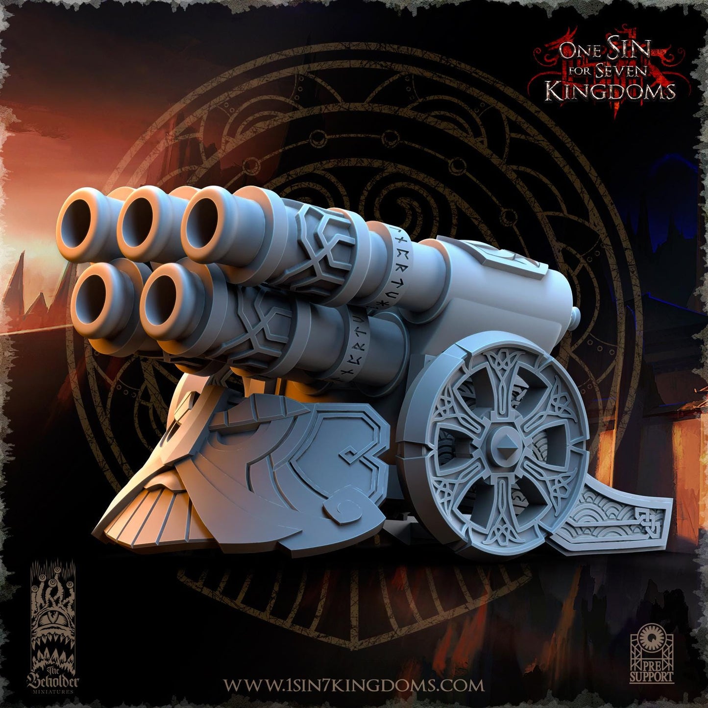 Dwarven Kingdoms Volcano Battery Cannon | The Beholder Miniatures | Compatible with D&D/AoS | Fantasy | Tabletop RPG