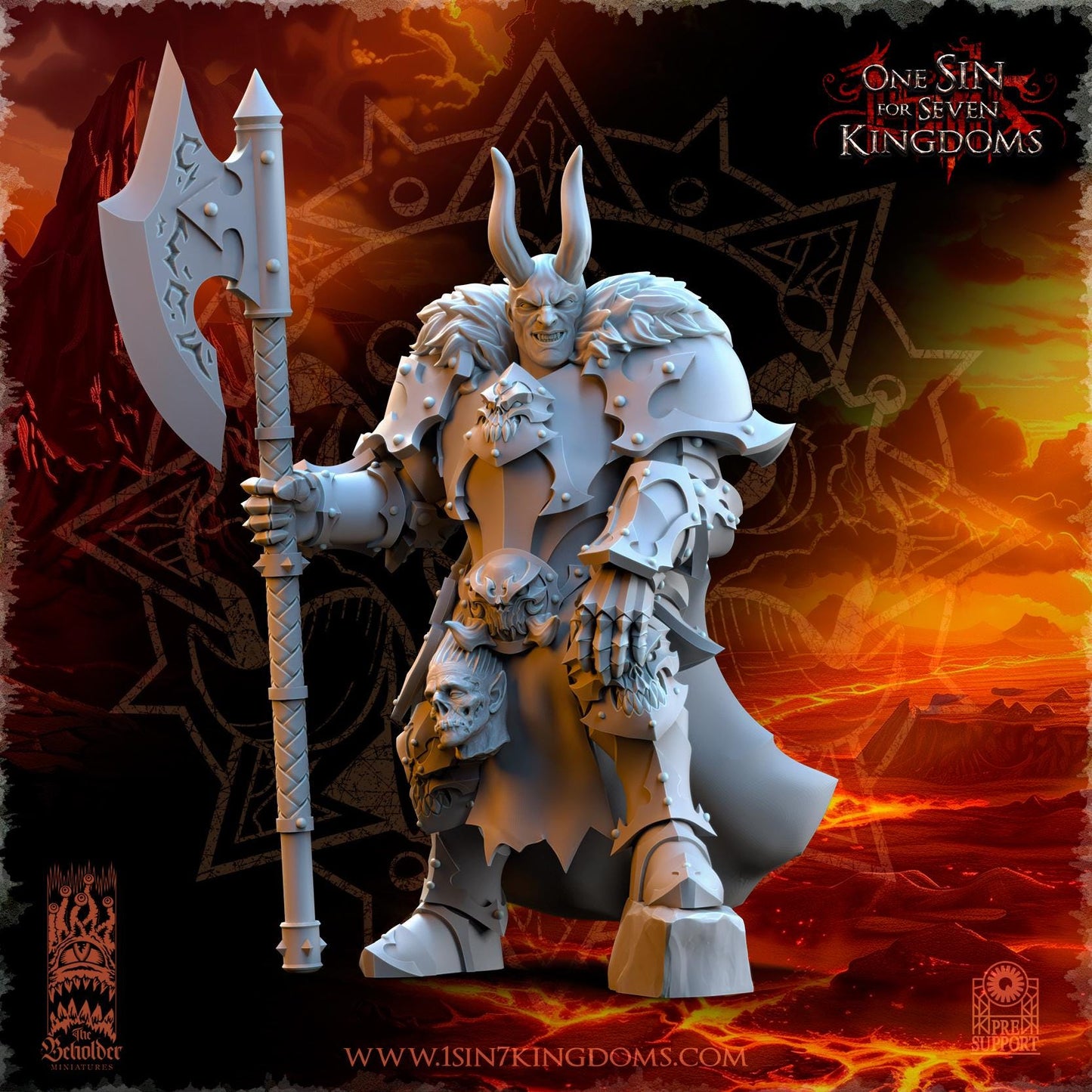 Realms of Mayhem Ascended Knight Command | The Beholder Miniatures | Compatible with D&D/AoS | Fantasy | Tabletop RPG