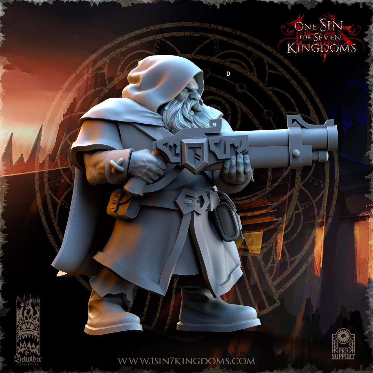 Dwarven Kingdoms Sharpshooters with Blunderbuss | The Beholder Miniatures | Compatible with D&D/AoS | Fantasy | Tabletop RPG
