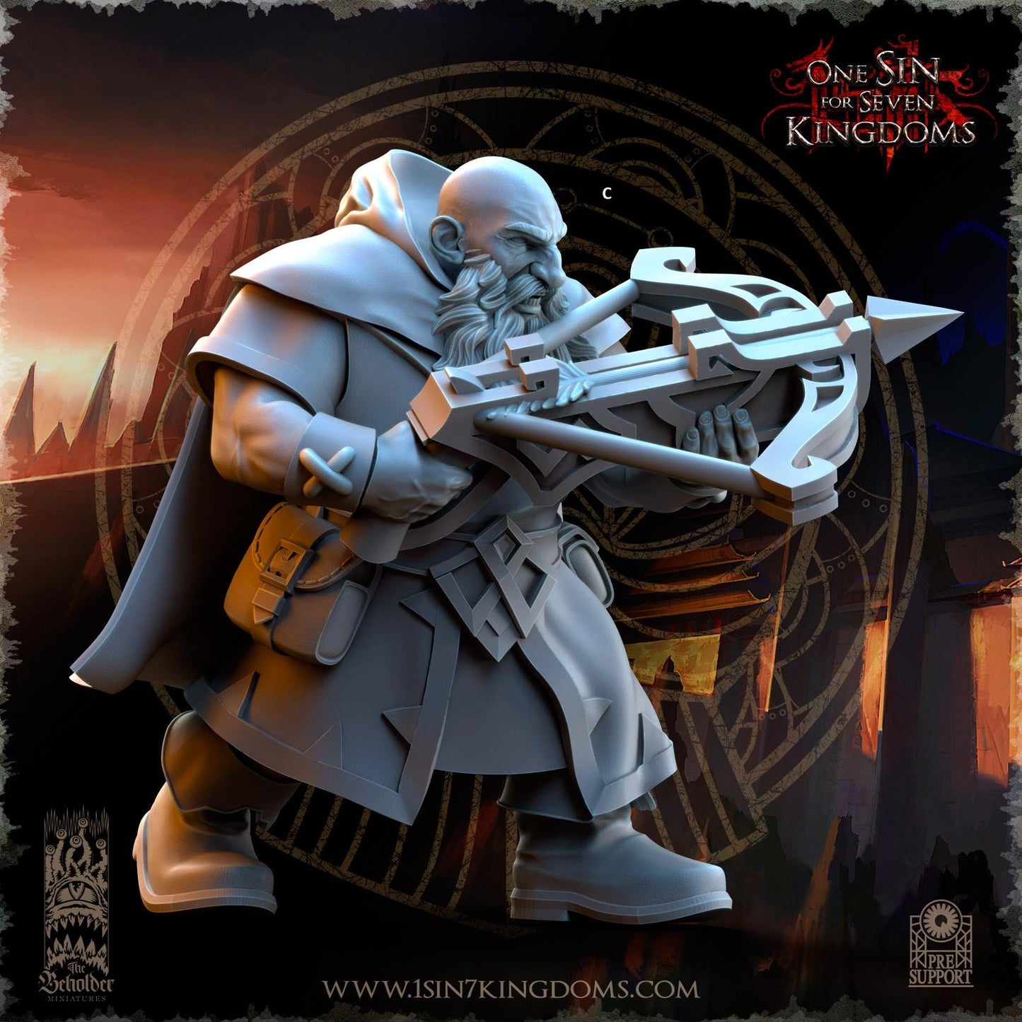 Dwarven Kingdoms Sharpshooters with Crossbow | The Beholder Miniatures | Compatible with D&D/AoS | Fantasy | Tabletop RPG