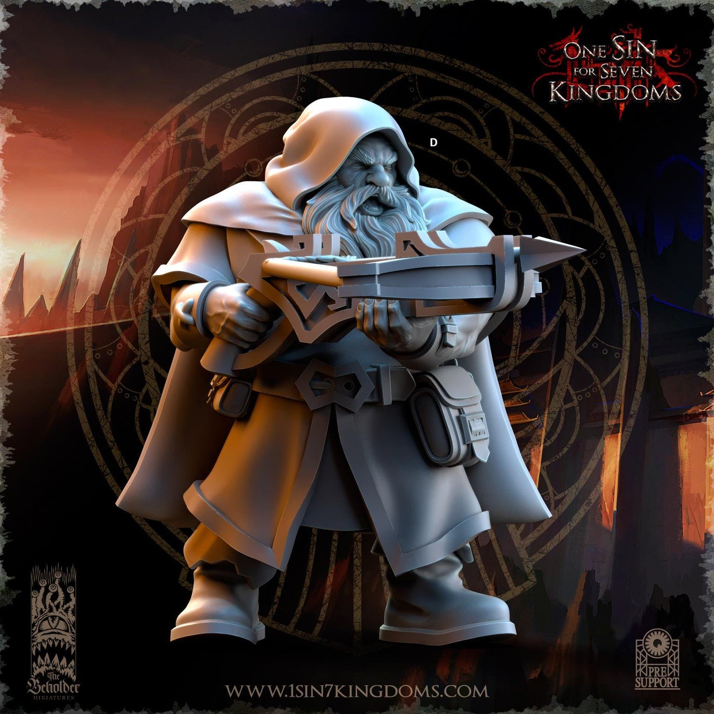 Dwarven Kingdoms Sharpshooters with Crossbow | The Beholder Miniatures | Compatible with D&D/AoS | Fantasy | Tabletop RPG