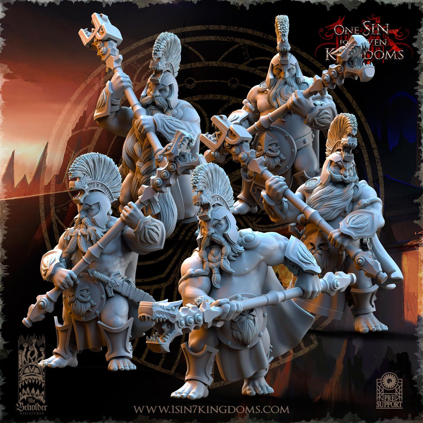 Dwarven Kingdoms Unterdrakes of Molten Core | The Beholder Miniatures | Compatible with D&D/AoS | Fantasy | Tabletop RPG