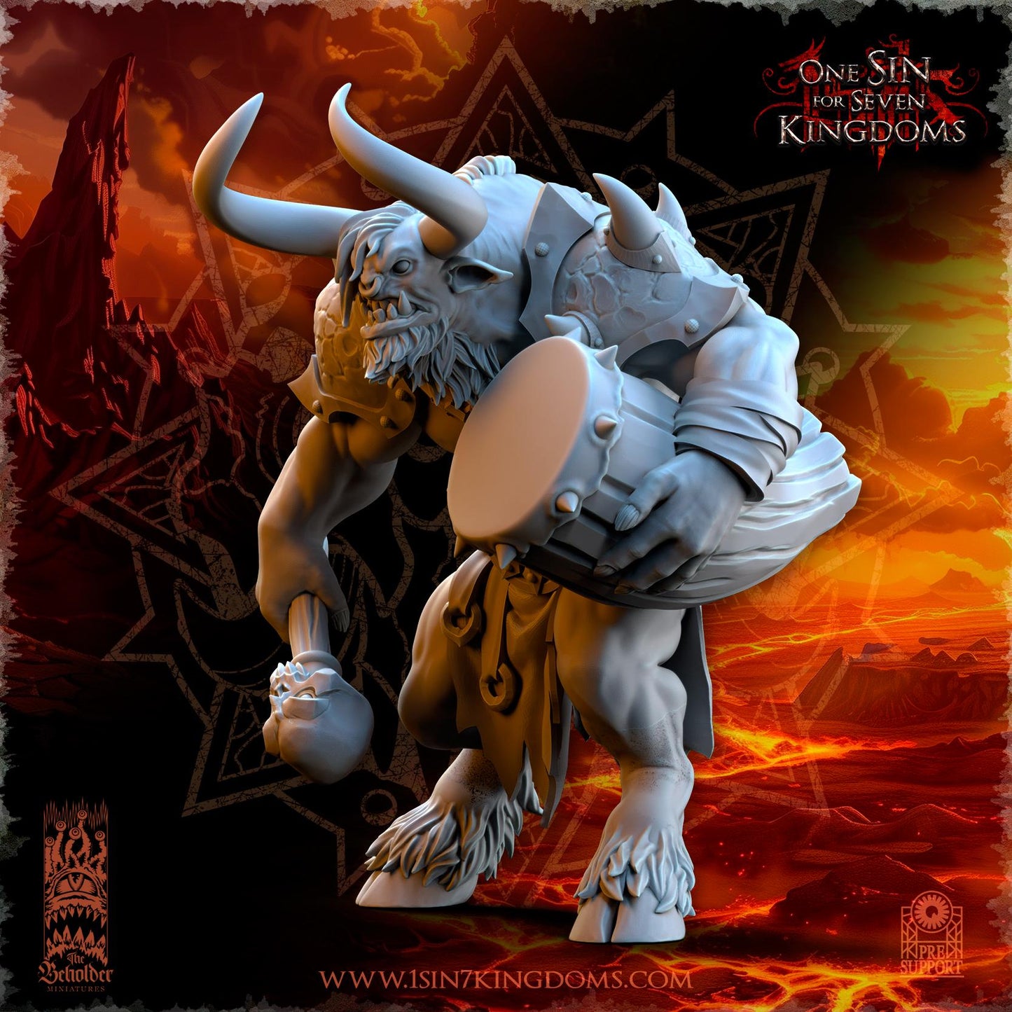 Realms of Mayhem Minotaur's Command | The Beholder Miniatures | Compatible with D&D/AoS | Fantasy | Tabletop RPG