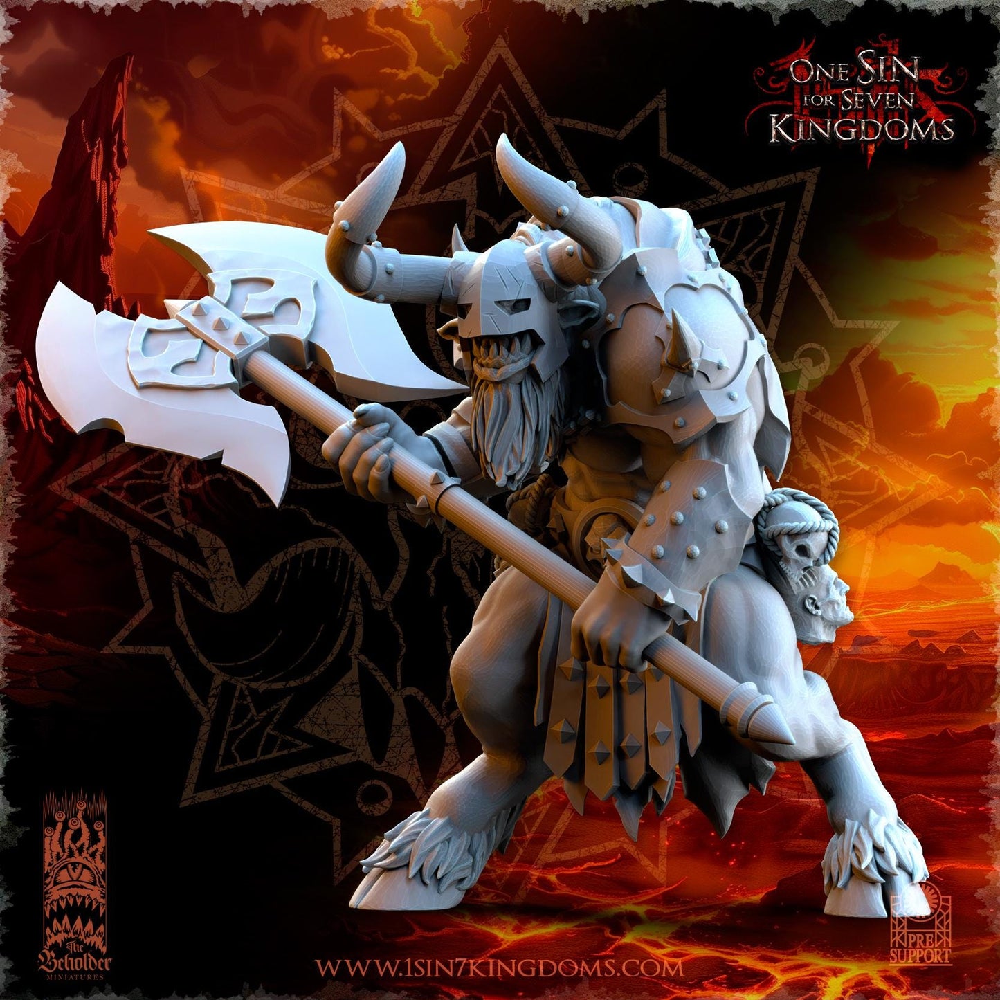 Realms of Mayhem Minotaur's Command | The Beholder Miniatures | Compatible with D&D/AoS | Fantasy | Tabletop RPG