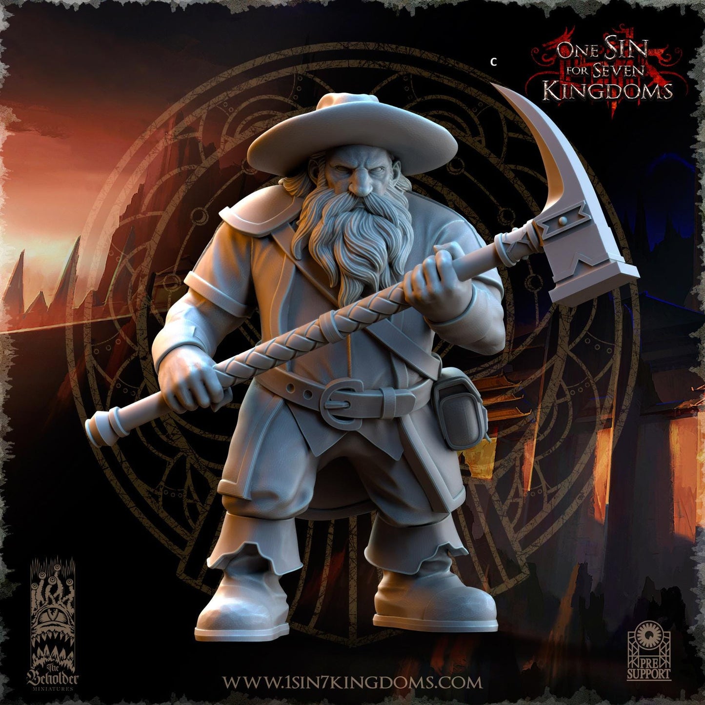 Dwarven Kingdoms Miners | The Beholder Miniatures | Compatible with D&D/AoS | Fantasy | Tabletop RPG
