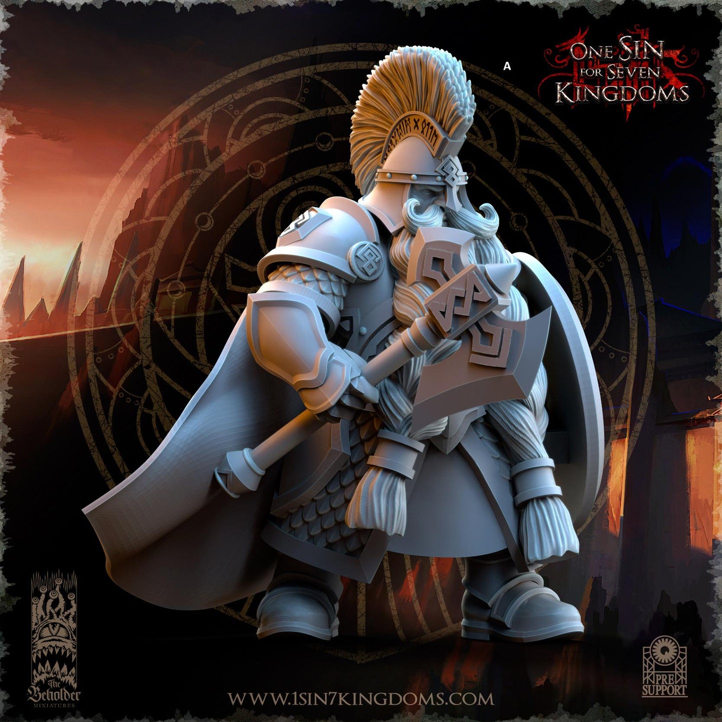 Dwarven Kingdoms Highborn Warriors with Axe and Shield | The Beholder Miniatures | Compatible with D&D/AoS | Fantasy | Tabletop RPG