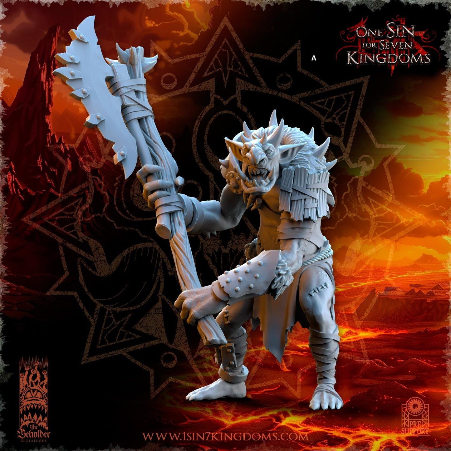 Realms of Mayhem Trolls with Great Weapon | The Beholder Miniatures | Compatible with D&D/AoS | Fantasy | Tabletop RPG
