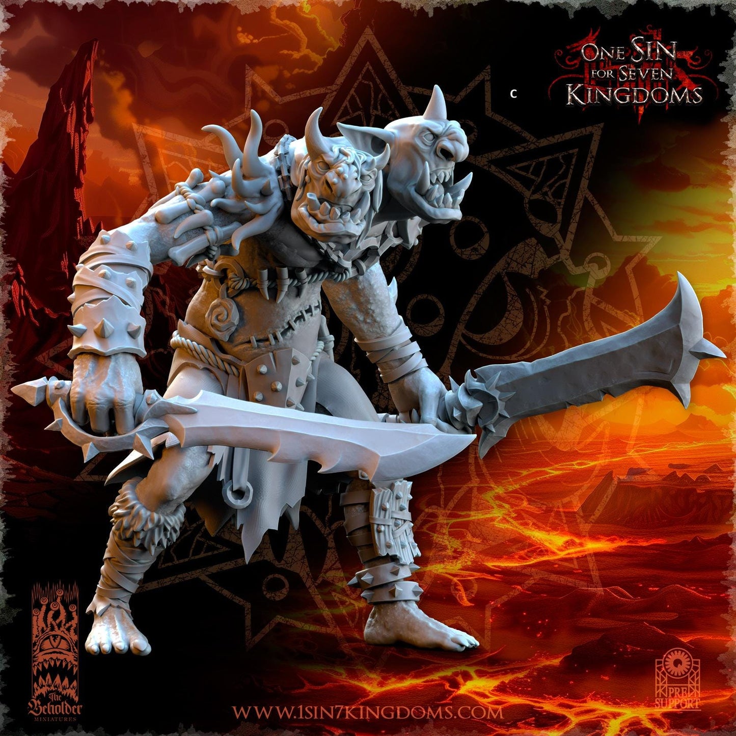 Realms of Mayhem Trolls with Cleavers | The Beholder Miniatures | Compatible with D&D/AoS | Fantasy | Tabletop RPG