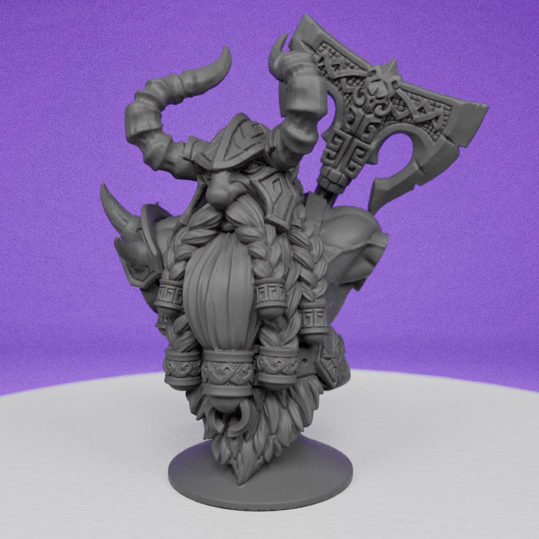Dwarf Berserker Male Bust | Artisan Guild | Compatible with D&D/AoS | Fantasy
